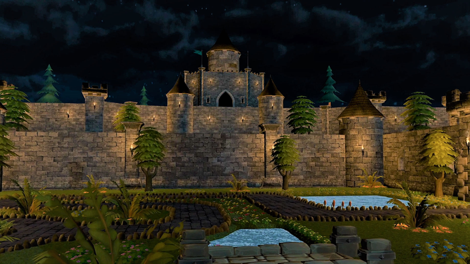 Screenshot of intense VR battle against hordes of orcs and mythical creatures