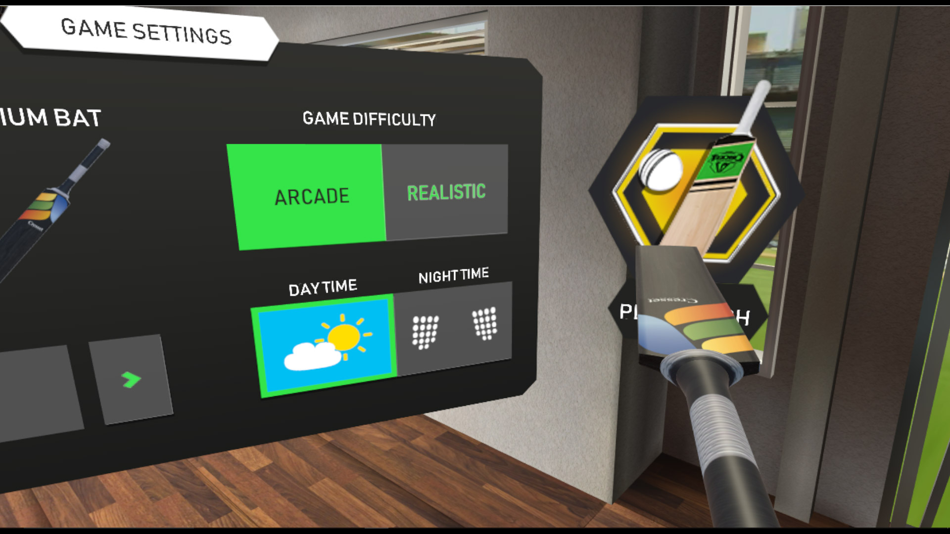 Explore a simulated reality training session for a batsman during a net practice.