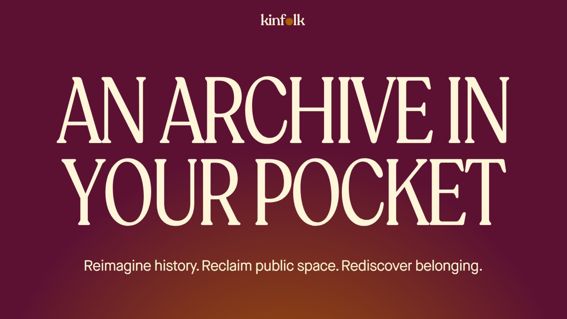 Kinfolk AR monuments experience on mobile phone