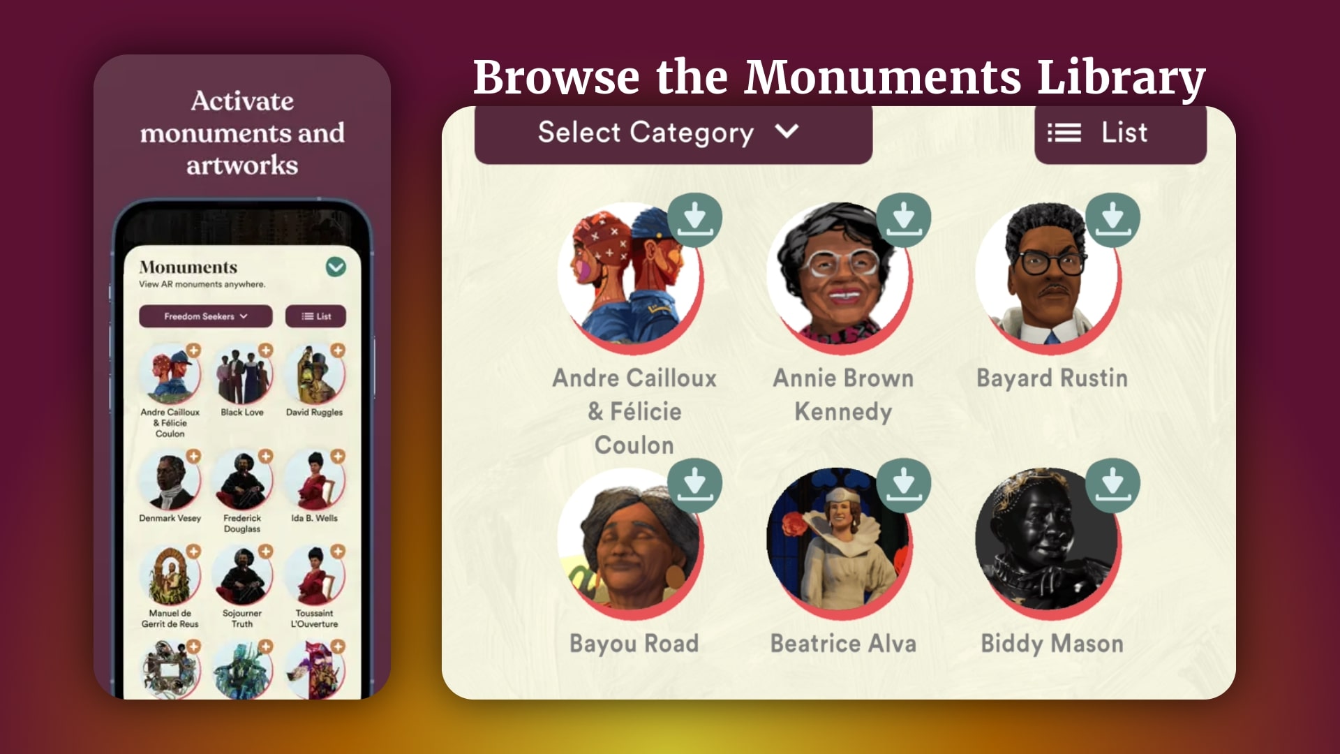 Kinfolk Guided Quest interface with location-based steps and narrative prompts