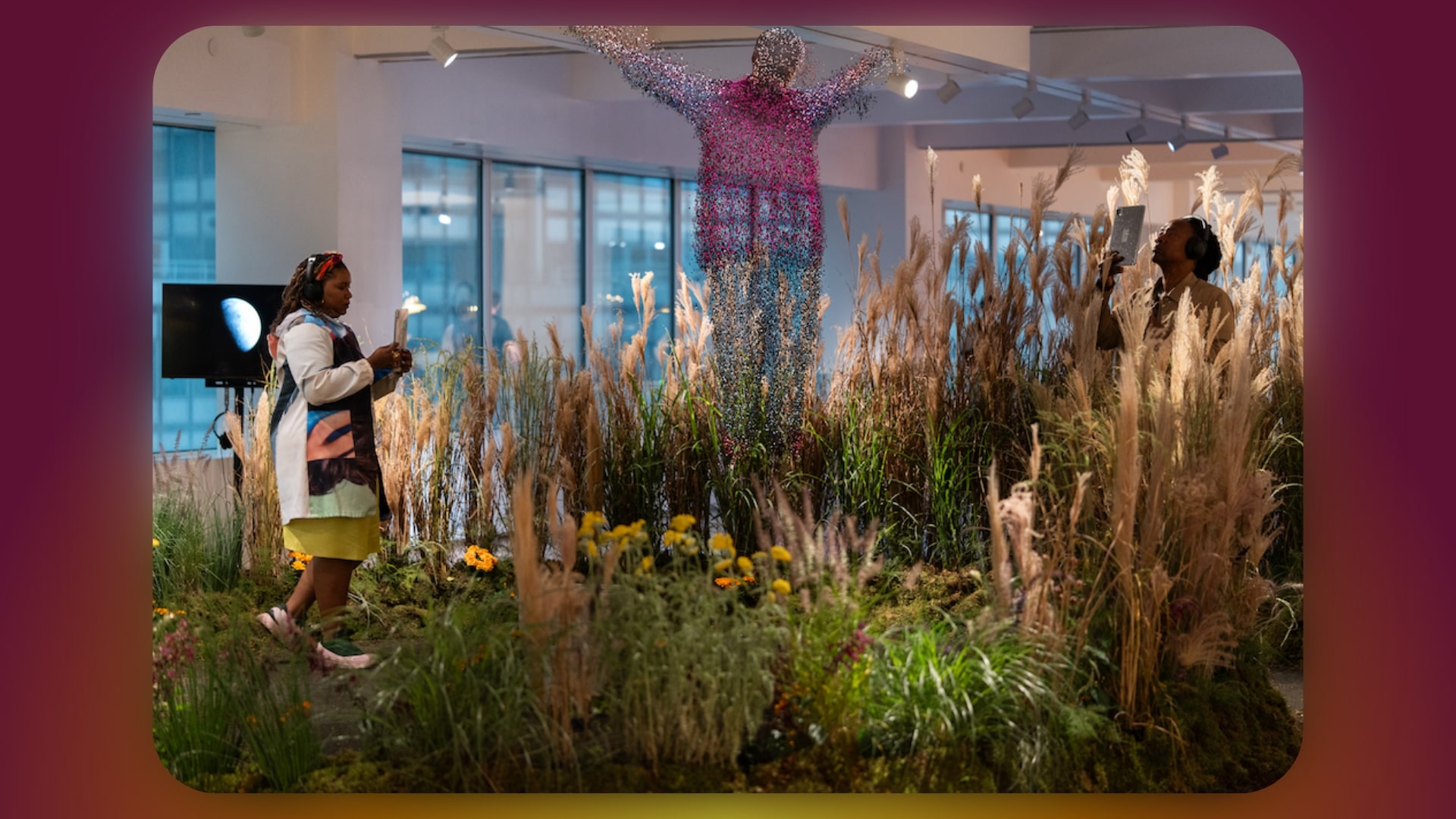 Kinfolk user placing a digital monument in a real-world park environment