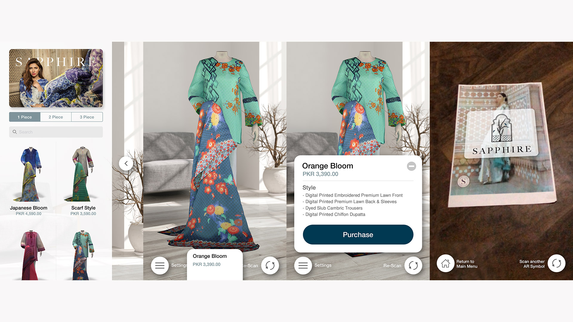 Explore dresses with 350+ photogrammetry scans in Sapphire AR