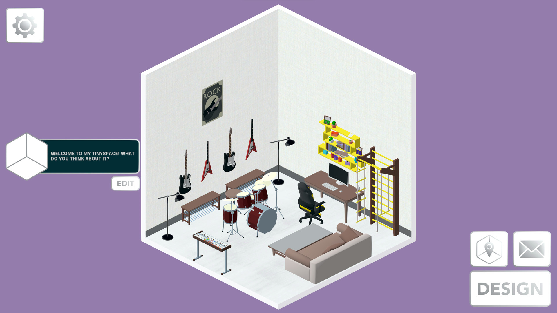 Screenshot of tinySPACES gameplay