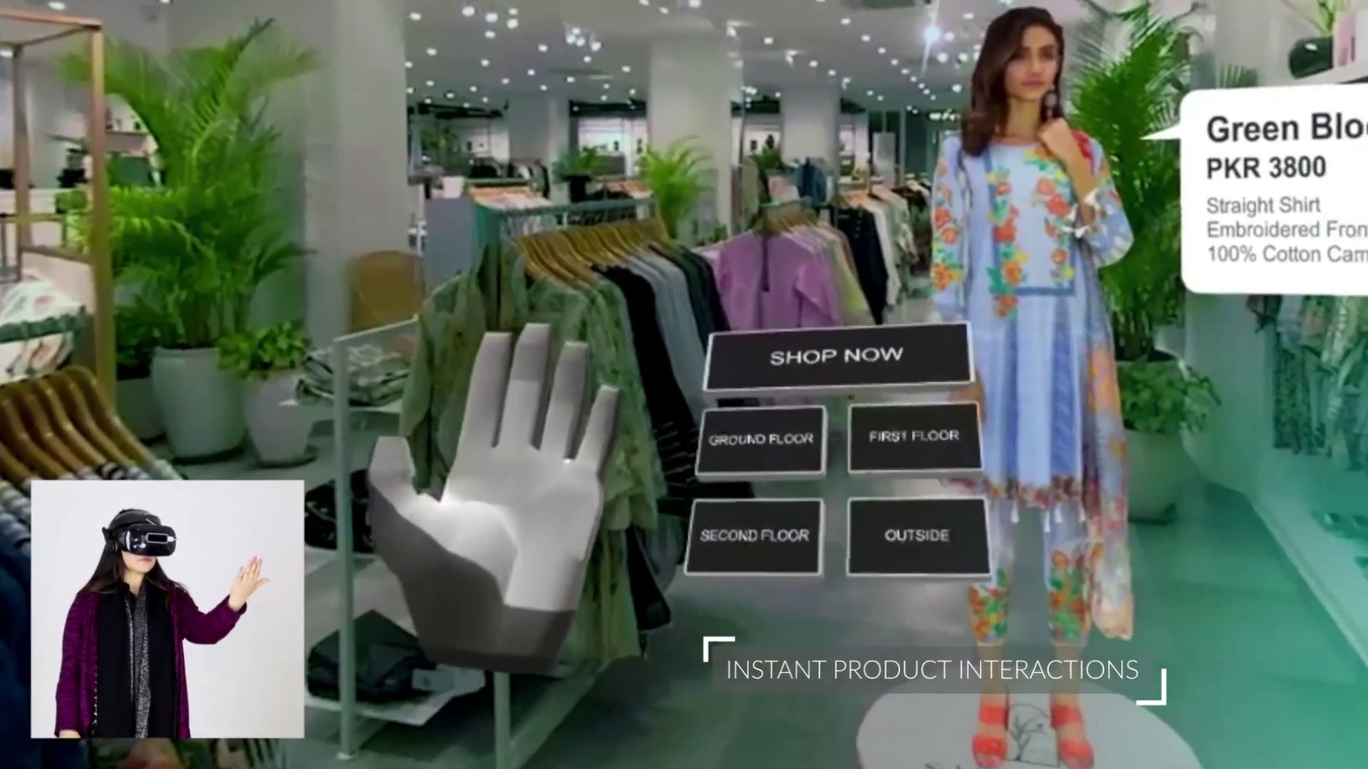 Interact with products using hand-tracking technology in VR